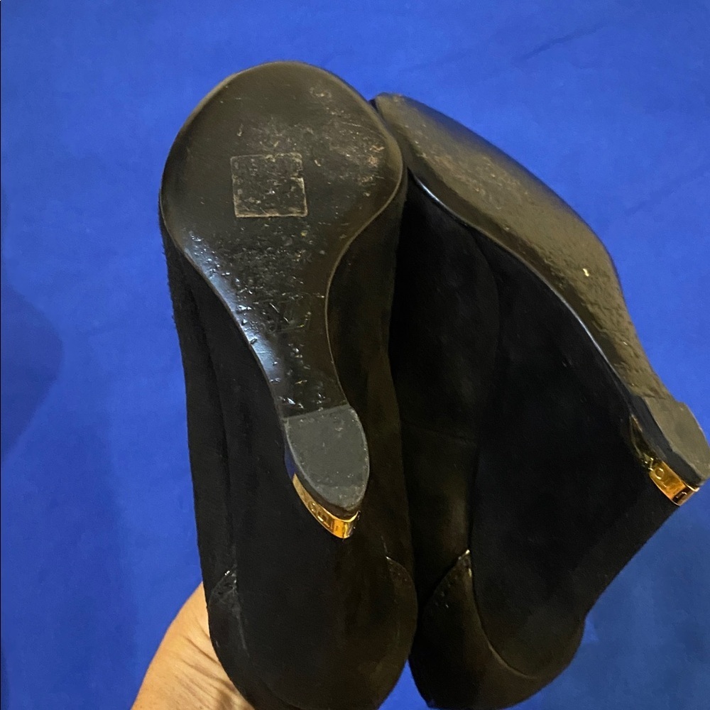 Louis Vuitton Black Peep-Toe Heels 37.5 - Picture 8 of 9
